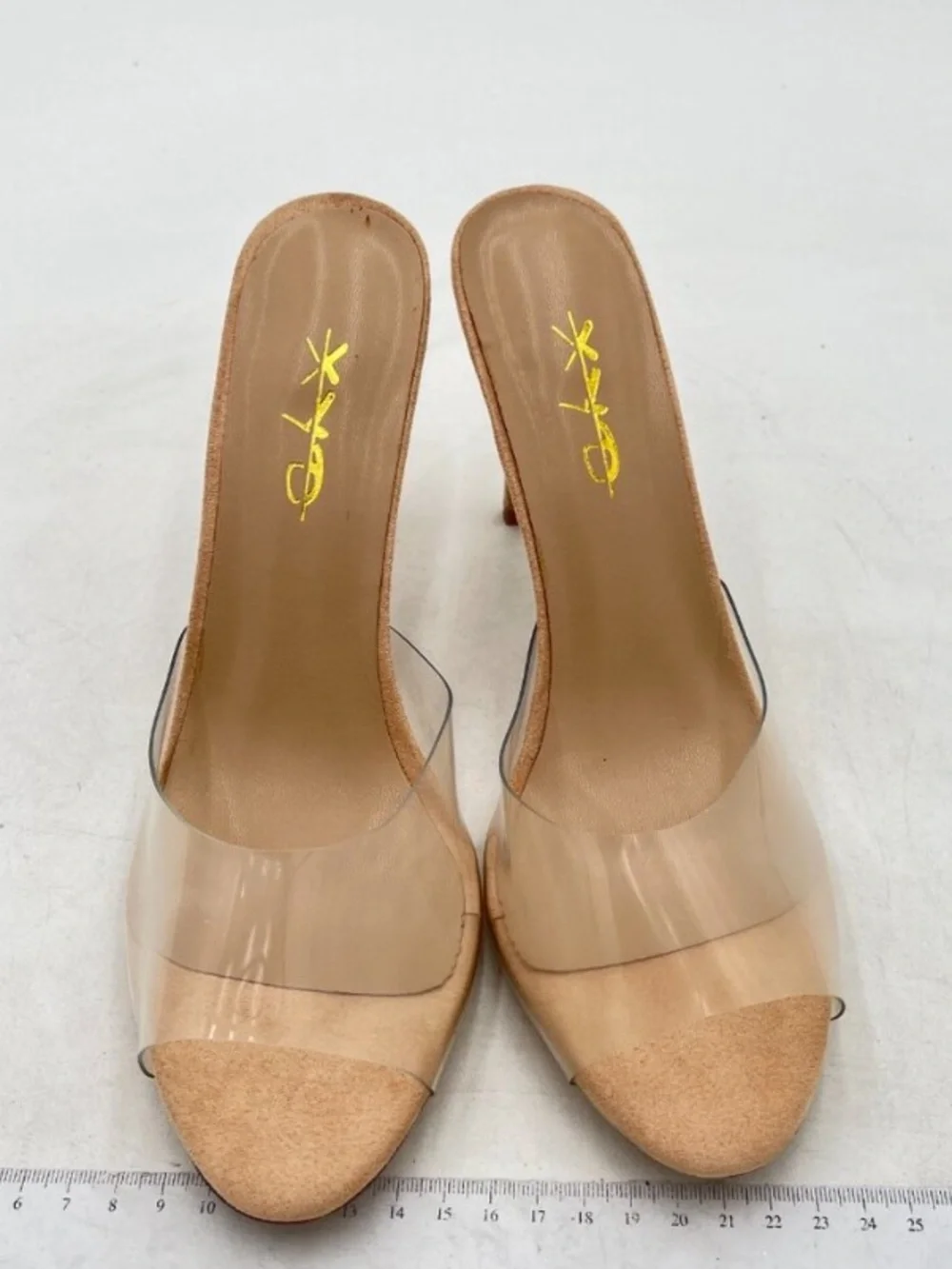 XYD Clear Strap Nude High Heel Sandal